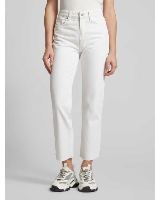 Mango White Regular Fit Jeans mit offenem Saum Modell 'BLANCA'