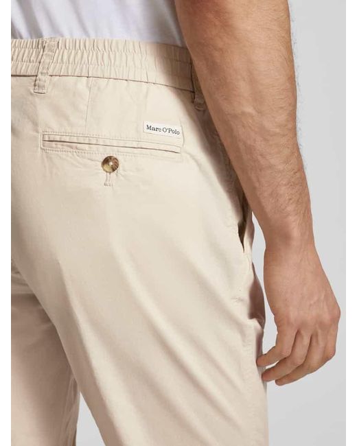 Marc O' Polo Tapered Fit Chino Aus Baumwoll-Mix Model 'Morot Jogger' in Natural für Herren