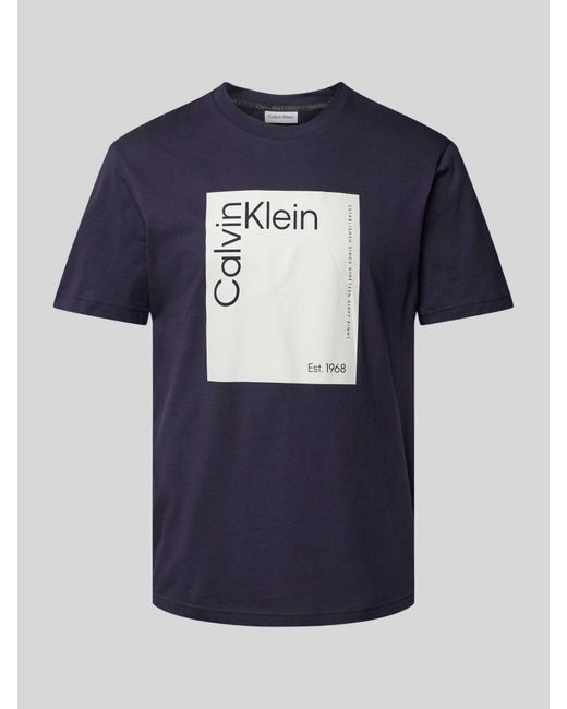 Calvin Klein T-Shirt mit Label-Print in Blue für Herren