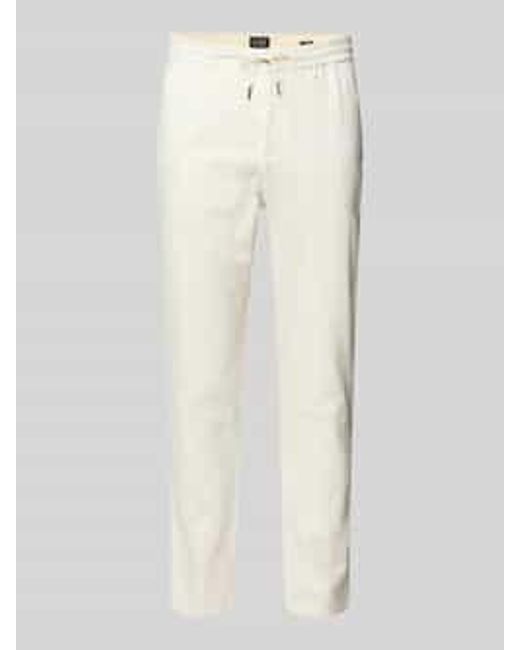 Scotch & Soda Tapered Fit Stoffen Broek Met Tunnelkoord, Model 'Warren' in het White voor heren