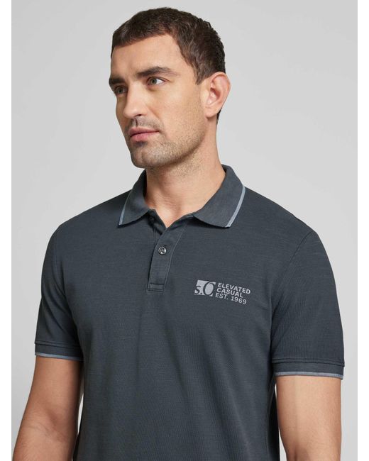 S.oliver Regular Fit Poloshirt Met Labelprint in het Blue voor heren