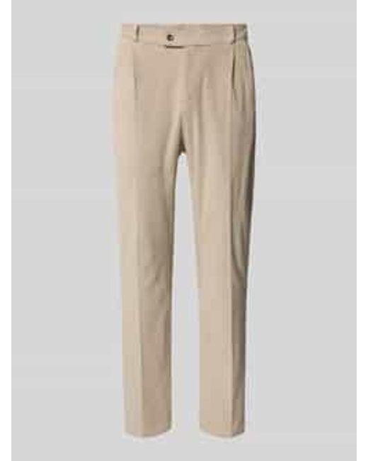 Zuitable Corduroy Broek Met Persplooien En Achterzakken in het Natural voor heren