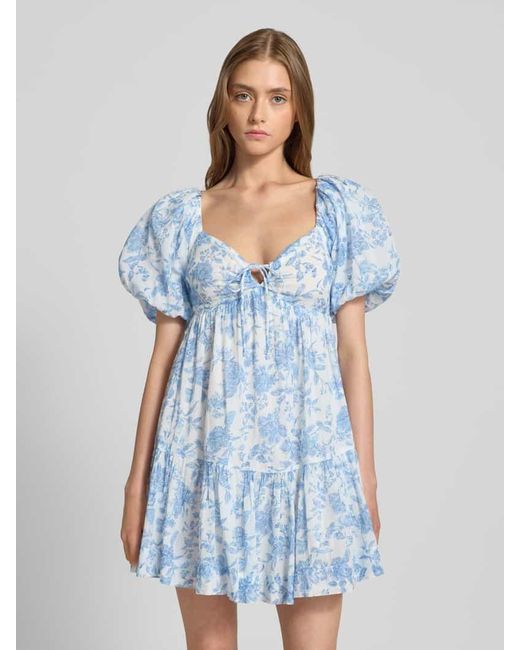Gina Tricot Blue Minikleid mit Puffärmeln