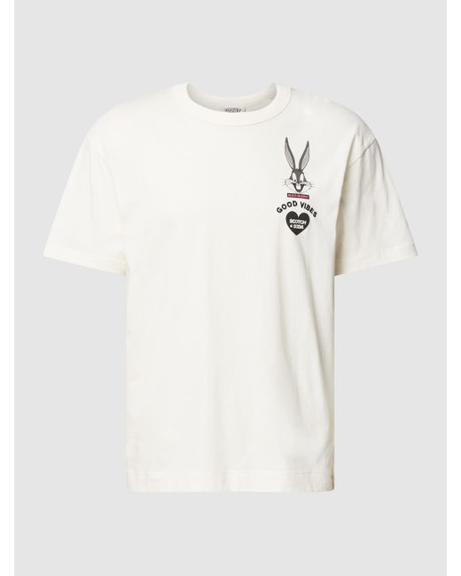 Scotch & Soda T-shirt Met Looney Tunestm-prints in het White voor heren