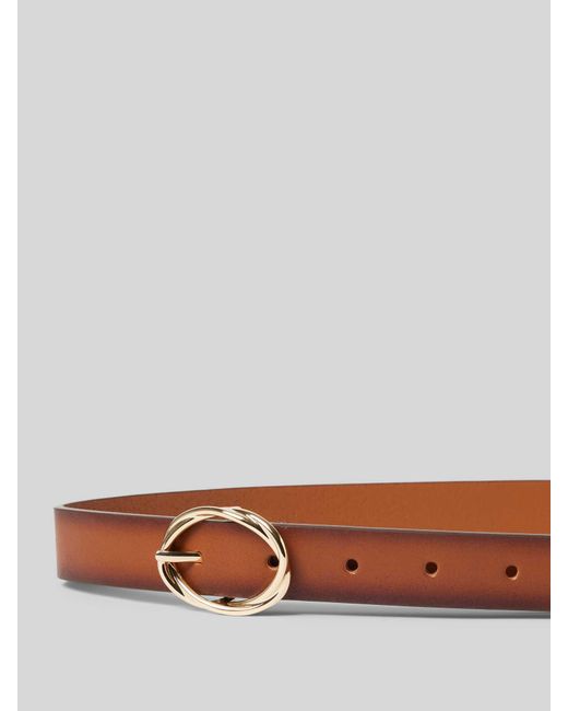 Tommy Hilfiger Leren Riem Met Logo-applicatie in het Brown