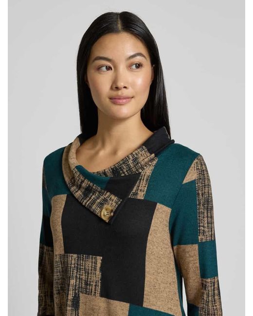 Apricot Green Regular Fit Minikleid in Strick-Optik