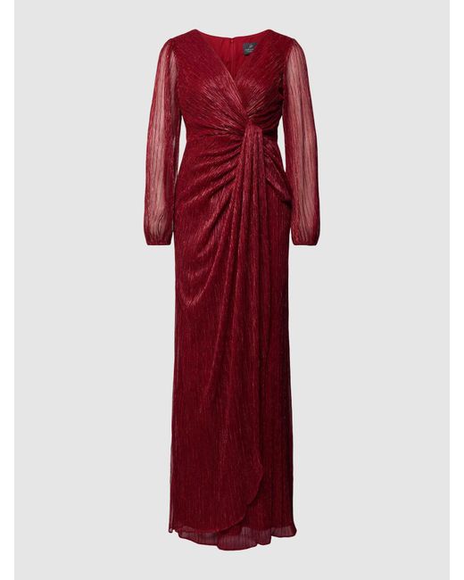 Adrianna Papell Red Abendkleid mit Effektgarn