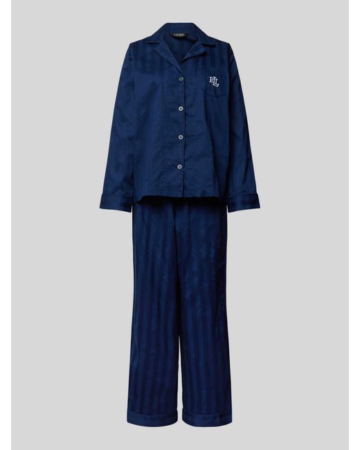 Ralph Lauren Pyjama Met Logostitching in het Blue