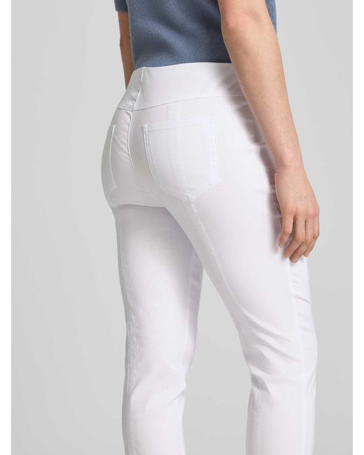 SteHmann Regular Fit Broek Met Verkort Model in het White