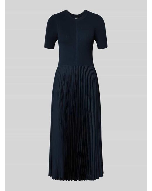 Boss Blue Figurbetontes Midikleid aus Viskose-Mix Modell 'FADRIDI'