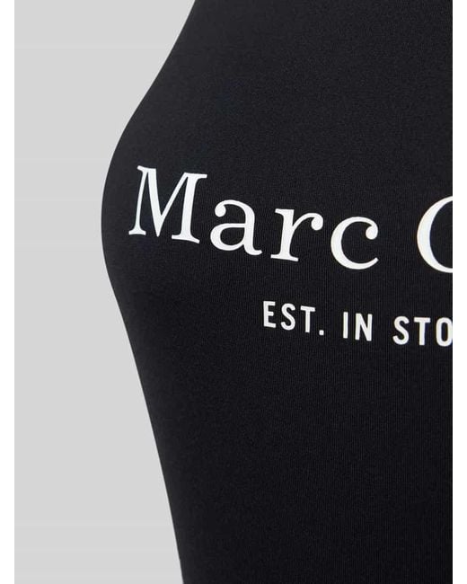 Marc O' Polo Black Badeanzug mit Label-Print Modell 'Essentials'