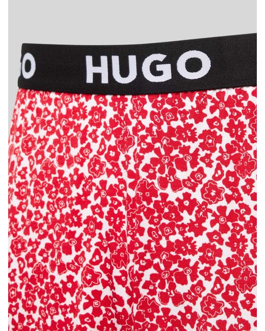 HUGO Regular Fit Korte Pyjamabroek Met Elastische Band Met Label in het Red