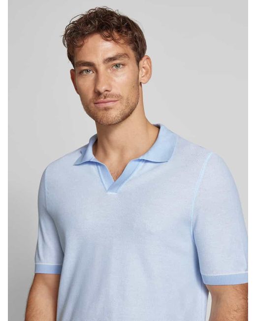 Boss Poloshirt mit V-Ausschnitt Modell 'Januluca' in Blue für Herren