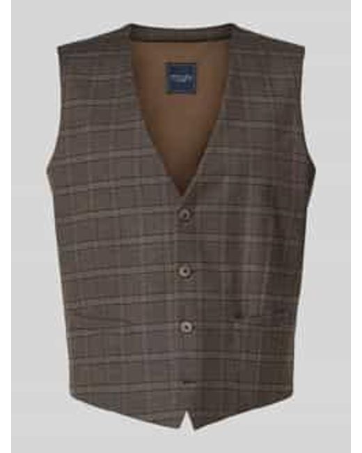 Christian Berg Men Regular Fit Gilet Met Steekzakken in het Brown voor heren