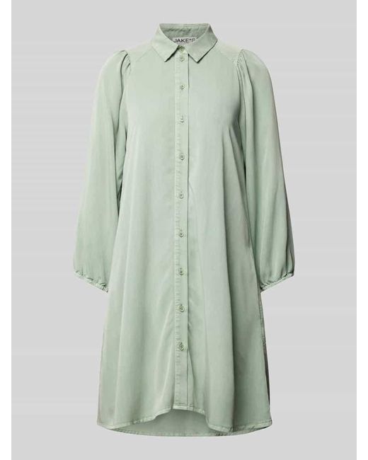 Jake*s Green Minikleid Mit Durchgehender Knopfleiste