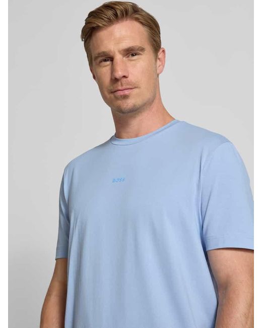 Boss Relaxed Fit T-Shirt aus Baumwoll-Mix Modell 'TCHUP' in Blue für Herren