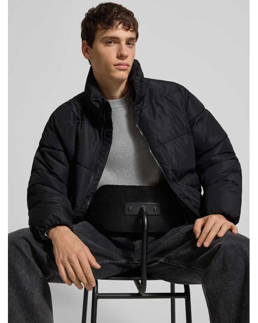 Only & Sons Regular Fit Buffer Jacket Met Opstaande Kraag Model 'Pack' in het Black voor heren