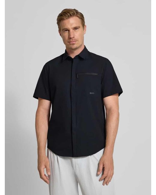 Boss Regular Fit Freizeithemd mit Kentkragen Modell 'URBAN' in Black für Herren