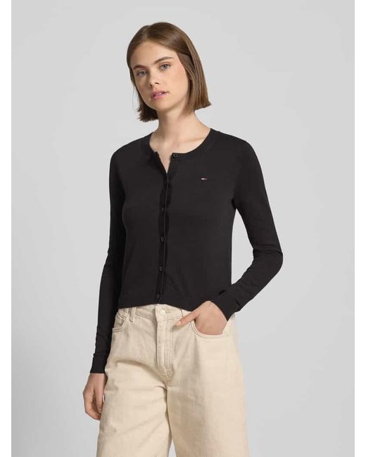 Tommy Hilfiger Black Regular Fit Cardigan aus Baumwolle