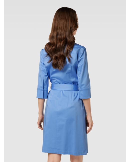 BOSS by HUGO BOSS Hemdblusenkleid mit Taillengürtel Modell 'Daliri' in Blau  | Lyst DE