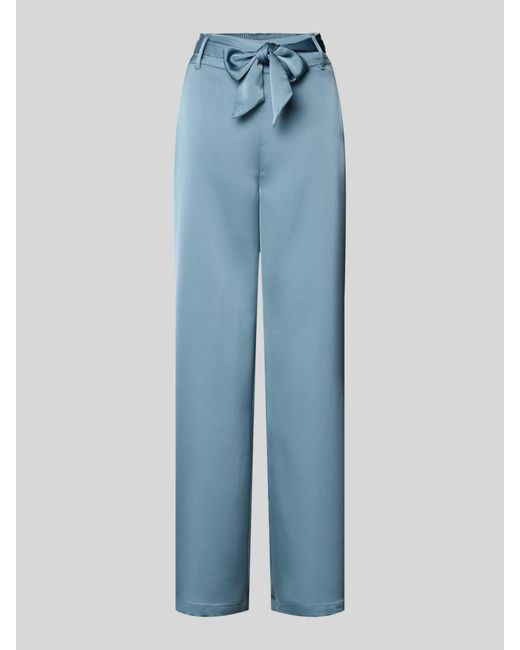Zero Broek Met Wijde Pijpen En Strikceintuur in het Blue