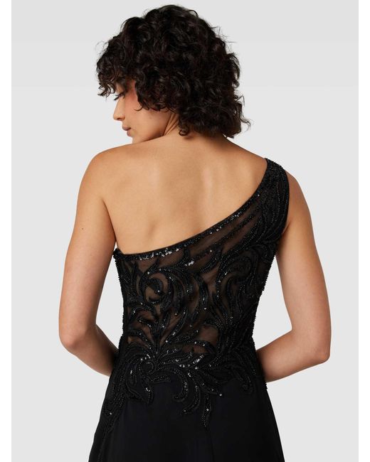 Luxuar Black Abendkleid mit One-Shoulder-Träger