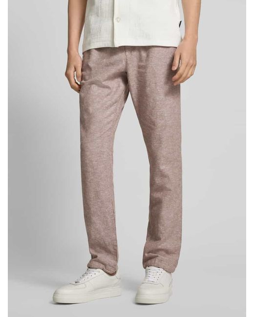 Tom Tailor Regular Fit Leinenhose Mit Elastischem Bund in Natural für Herren