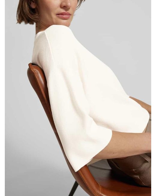 Weekend by Maxmara White Cropped Strickshirt Mit Rundhalsausschnitt Modell 'Amato'