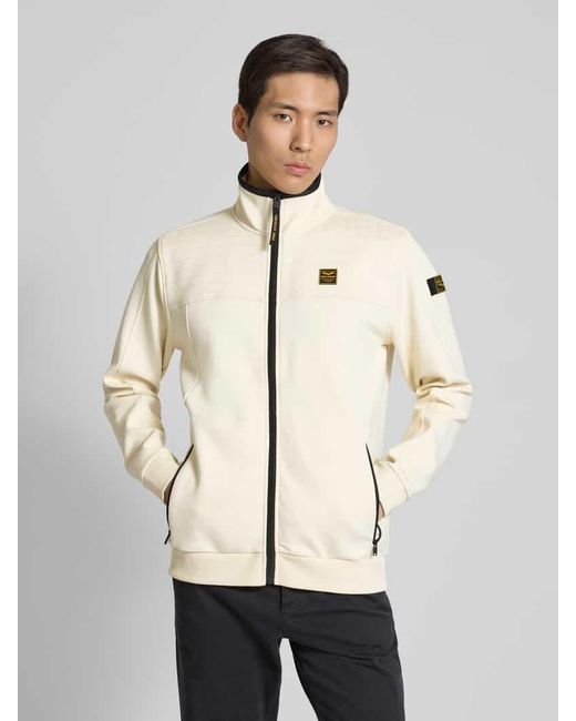 PME LEGEND Sweatjacke mit Label-Badges Modell 'spacer look' in Natural für Herren