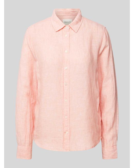 Gant Overhemdblouse Van Linnen in het Pink