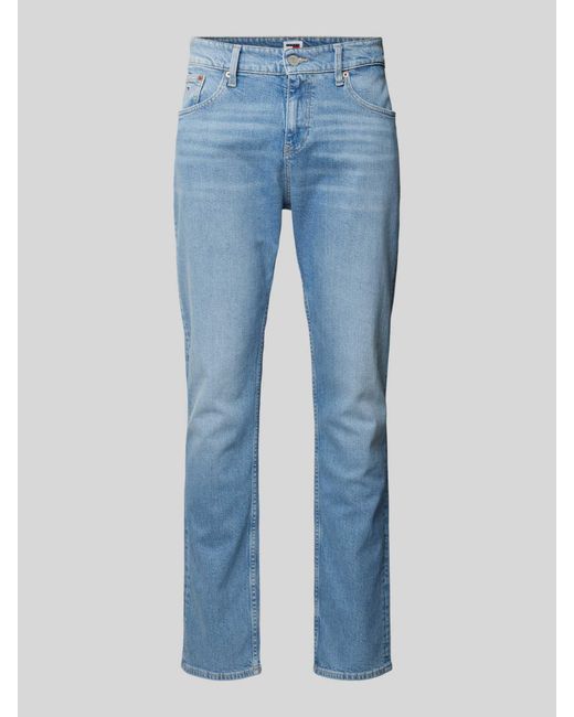 Tommy Hilfiger Regular Straight Fit Jeans Met Labelstitching in het Blue voor heren