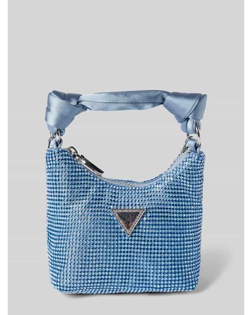 Guess Blue Handtasche mit Ziersteinbesatz Modell 'LUA'