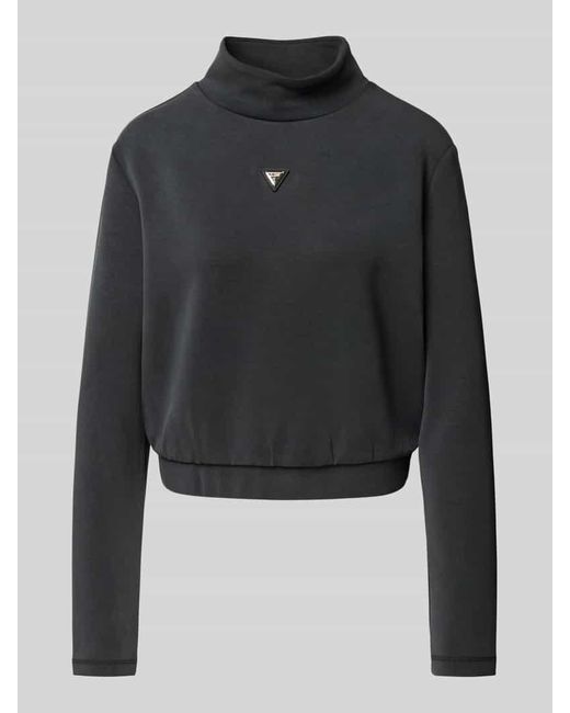 Guess Black Sweatshirt mit Stehkragen Modell 'OLYMPE'