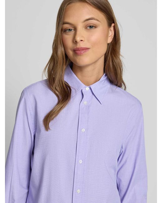 Polo Ralph Lauren Regular Fit Overhemdblouse Met Logostitching in het Purple