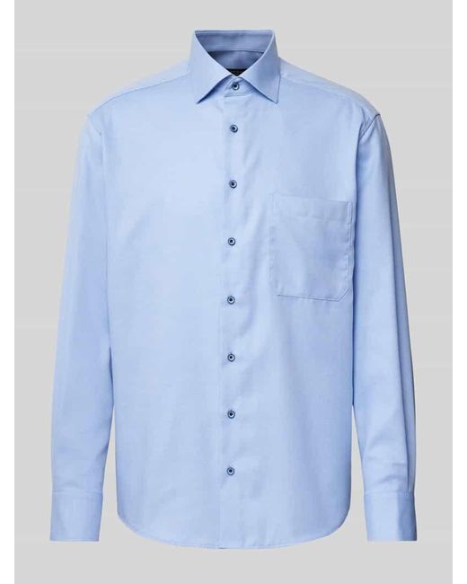Eterna Comfort Fit Business-Hemd mit Strukturmuster in Blue für Herren