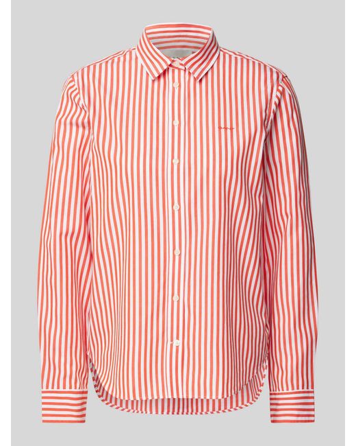 Gant Overhemdblouse Met Labelstitching in het Pink