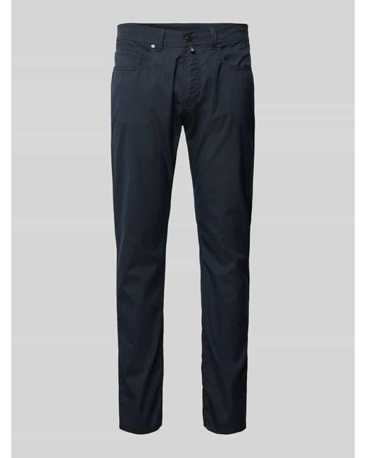 Pierre Cardin Tapered Fit Chino mit Strukturmuster Modell 'Lyon' in Blue für Herren