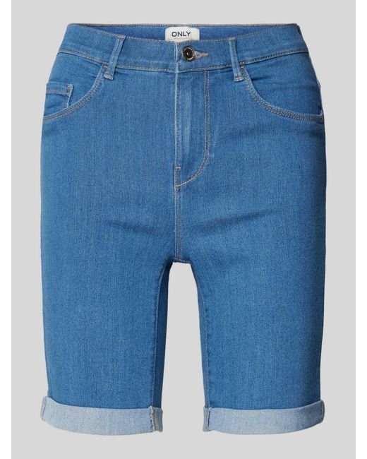 ONLY Blue Slim Fit Jeansshorts im 5-Pocket-Design Modell 'RAIN LIFE'