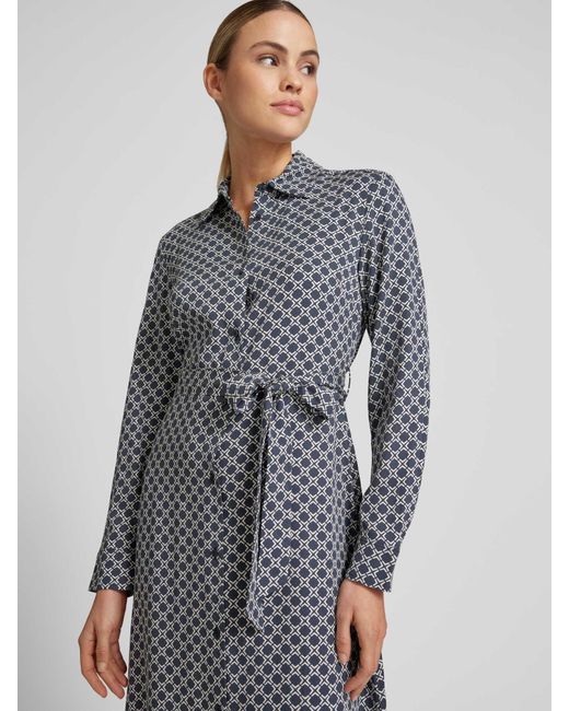 Gant Midi-jurk Met Strikceintuur in het Gray