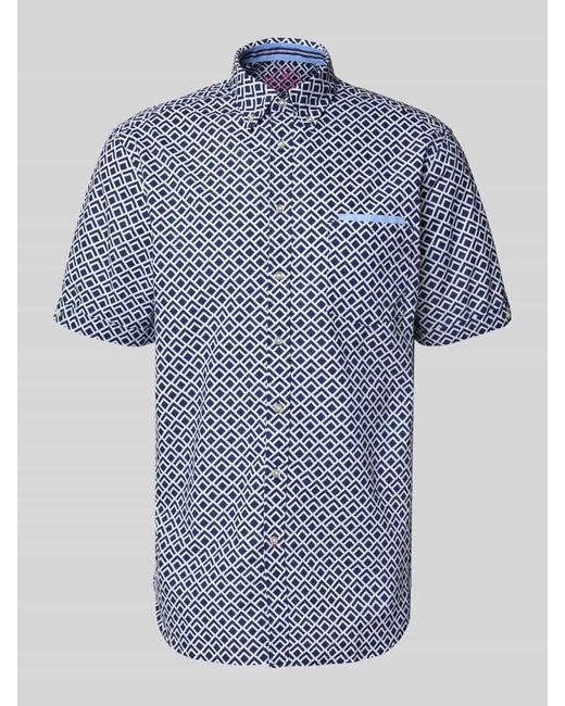 Christian Berg Men Regular Fit Freizeithemd mit Button-Down-Kragen in Blue für Herren