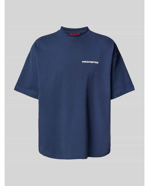 Prohibited Oversized T-Shirt mit Label-Print in Blue für Herren