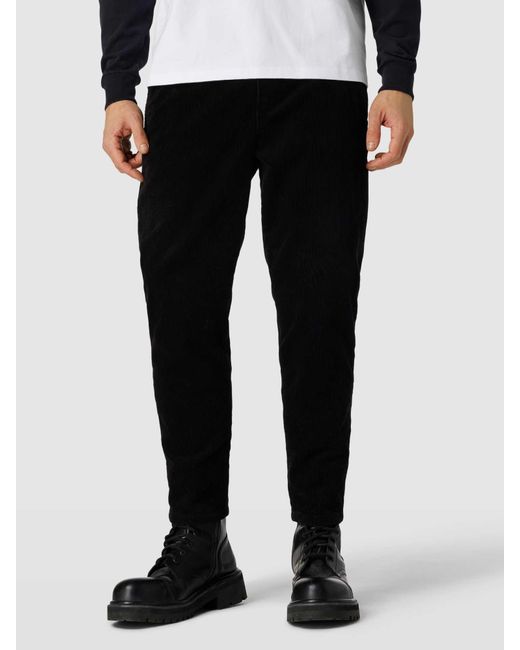 Only & Sons Tapered Cropped Hose aus Cord Modell 'LINUS' in Black für Herren