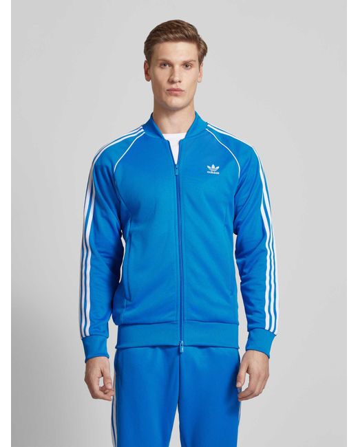 Adidas Originals Sweatjacke mit Label-Stitching in Blue für Herren