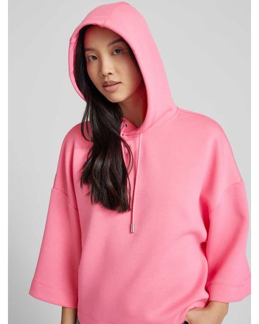 comma casual identity Pink Hoodie in unifarbenem Design