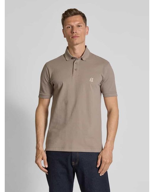 ARMANI EXCHANGE Poloshirt mit Label-Stitching in Natural für Herren
