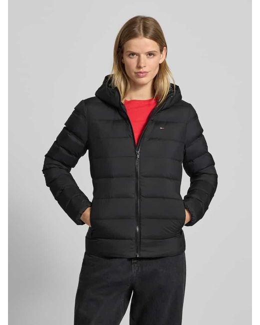 Tommy Hilfiger Black Regular Fit Daunenjacke mit Kapuze