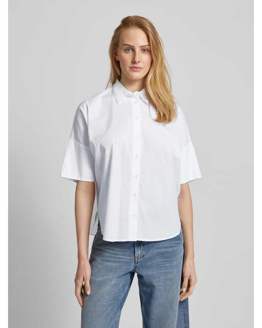 Emily Van Den Bergh White Hemdbluse mit überschnittenen Schultern