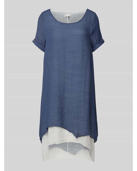 Apricot Blue Knielanges Kleid aus Viskose-Mix
