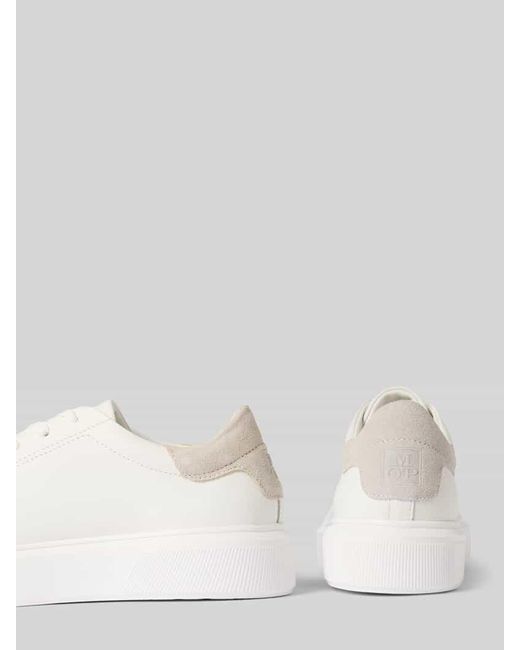 Marc O' Polo White Low Top Sneaker aus edlem Rindsleder