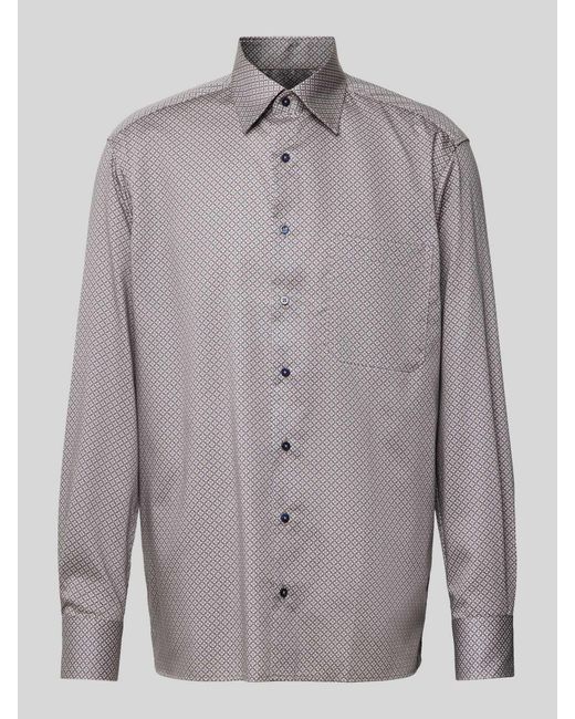 Eterna Comfort Fit Zakelijk Overhemd Met Borstzak in het Gray voor heren